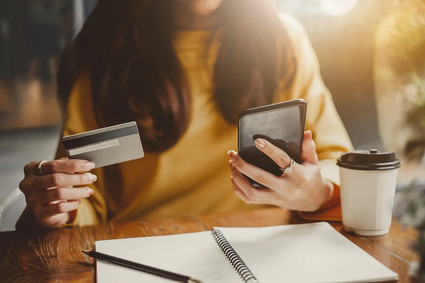 woman making a financial transaction online