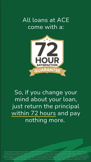 72-hour satisfaction guarantee