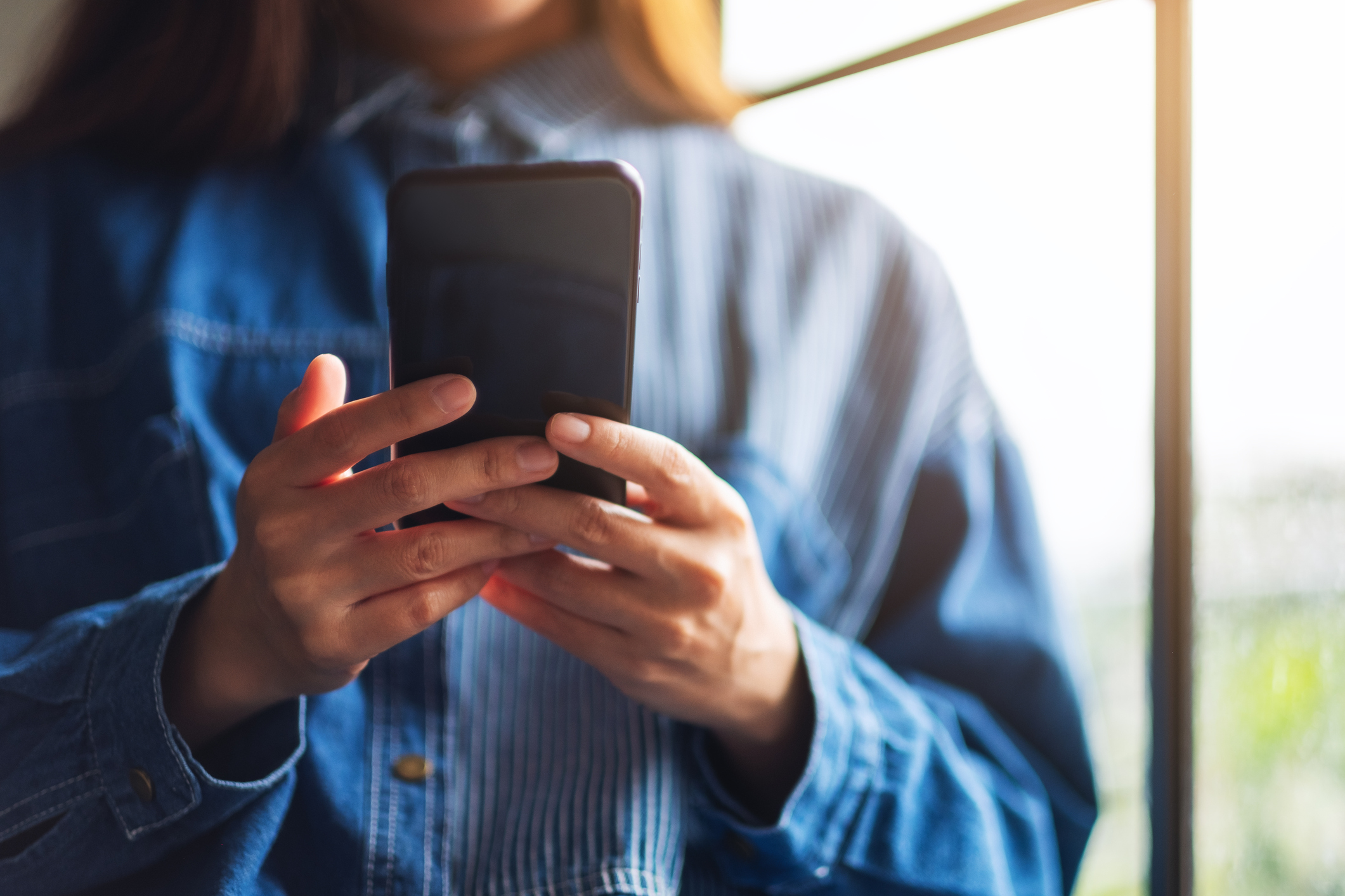 Person using a mobile phone