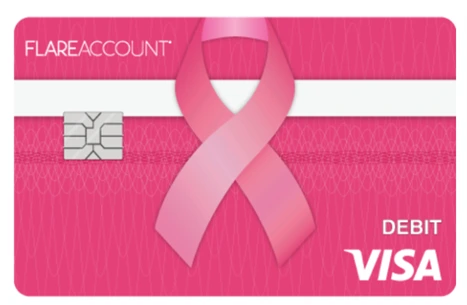 Flare Account Pink Card supporting NBCF spending with the Flare Account Pink Card is a way to raise money for NBCF