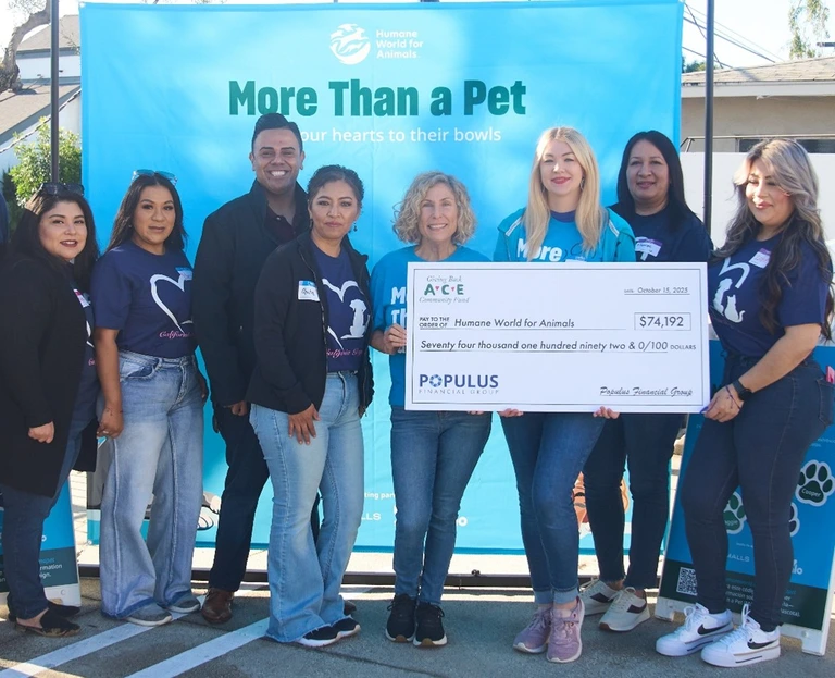 ACE Cash Express Raises $74,192 to Benefit Humane World for Animals