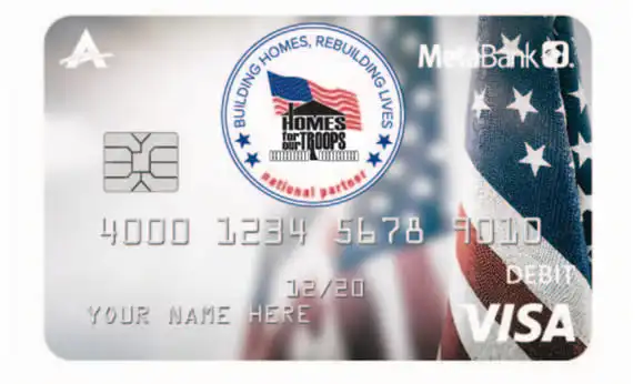 Home For Our Troops Charity Debit Card