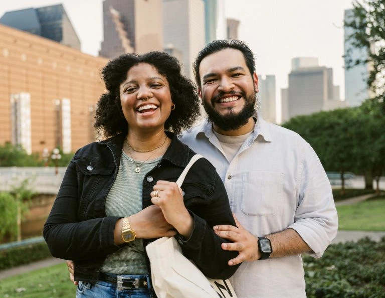 couple on the U of H campus in Houston